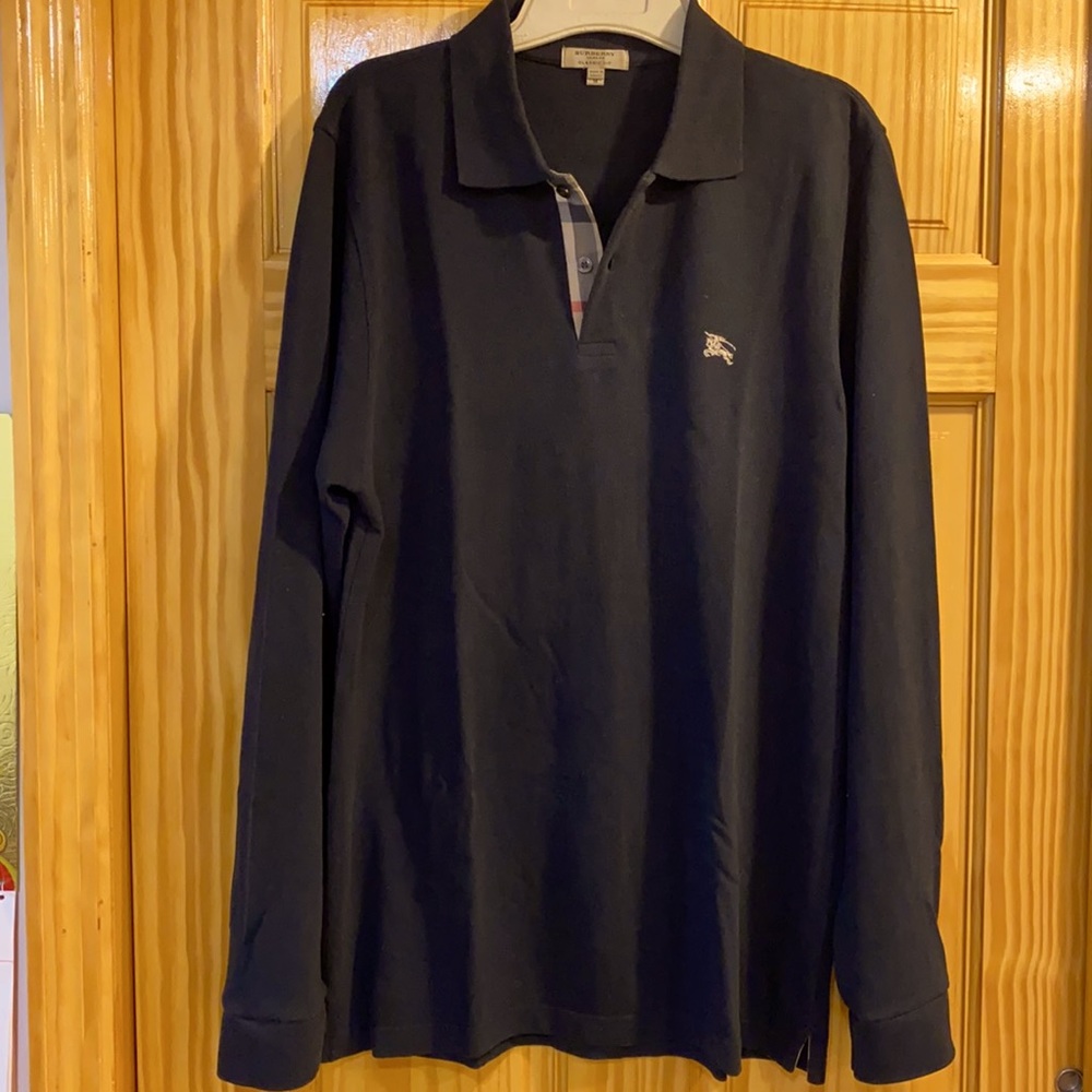 Practically new men’s long sleeve Burberry polo